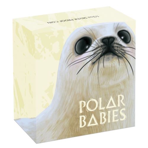 Thumbnail for 2017 Tuvalu Coloured Proof Fifty Cent Polar Babies - Harp Seal