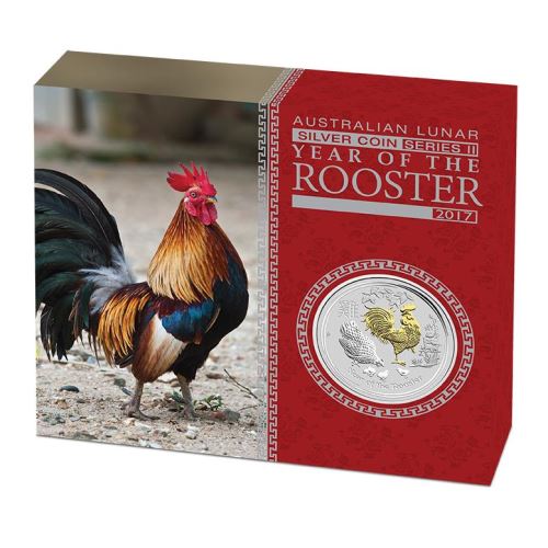 Thumbnail for 2017 Australian 1oz Gilded Silver Coin - Year of the Rooster