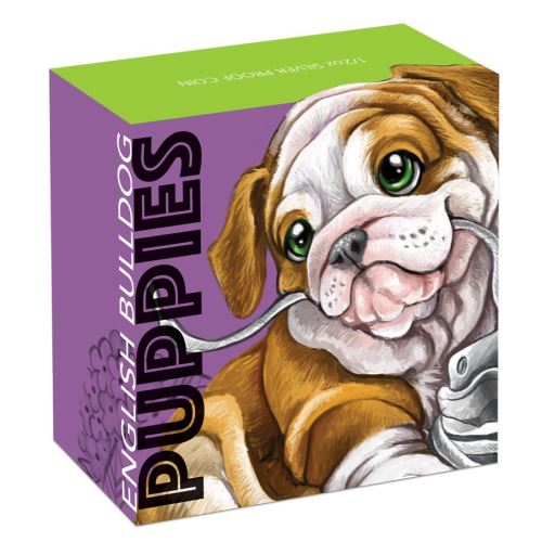Thumbnail for 2018 Tuvalu Coloured Proof Fifty Cent Puppies- English Bulldog