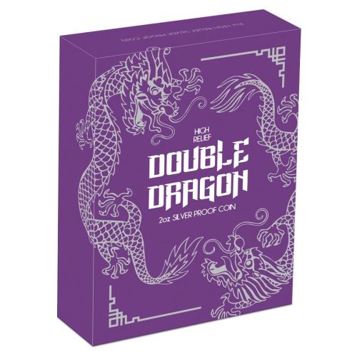 Thumbnail for 2019 Double Dragon 2oz Silver Proof High Relief Coin