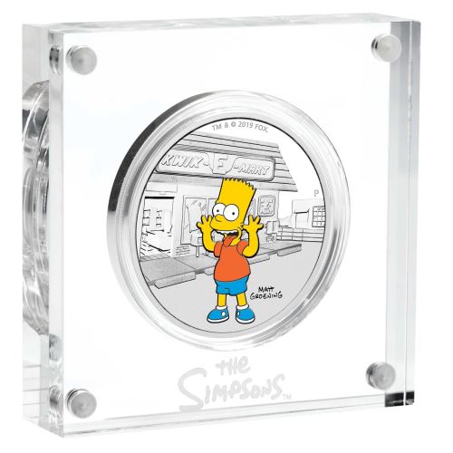 Thumbnail for 2019 The Simpsons Bart 1oz Coloured Silver Proof Coin