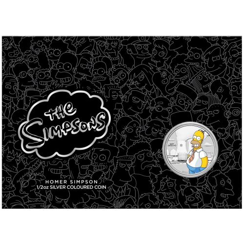 Thumbnail for 2020 Half oz Silver Coloured Coin In Card - Homer Simpson