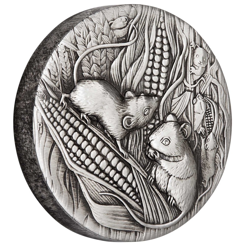 Thumbnail for 2020 Year of the Mouse 2oz Silver Antiqued Coin