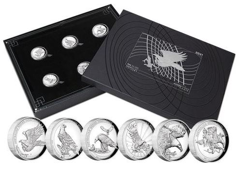 Thumbnail for 2021 Australian Wedge-tailed Eagle Silver Proof High Relief Six Coin Set