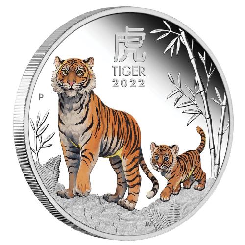 Thumbnail for 2022 Australian Lunar Series III Year of the Tiger 1oz Silver Coloured Coin