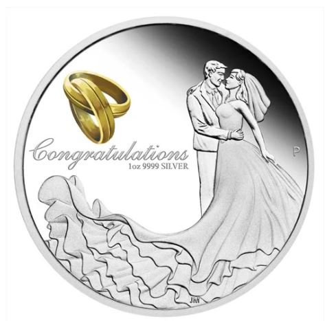 Thumbnail for 2022 $1 Wedding Coin 1oz Silver Proof Coin