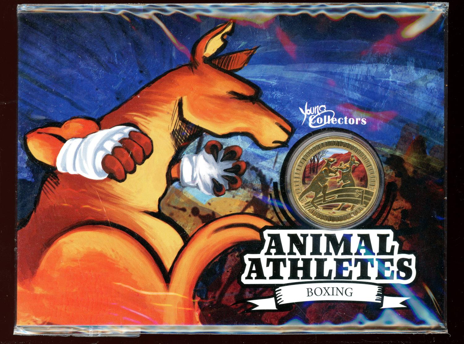Thumbnail for 2012 Animal Athletes Coloured One Dollar Coin on Card - Kangaroo