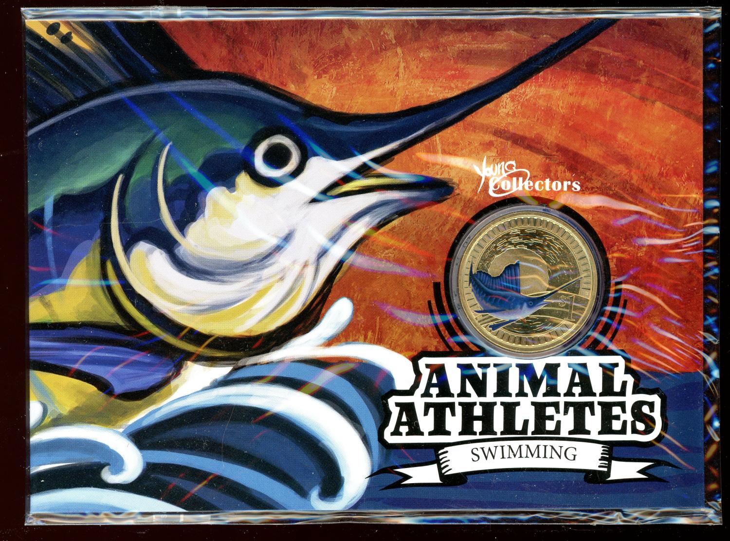Thumbnail for 2012 Animal Athletes Coloured One Dollar Coin on Card - Sailfish