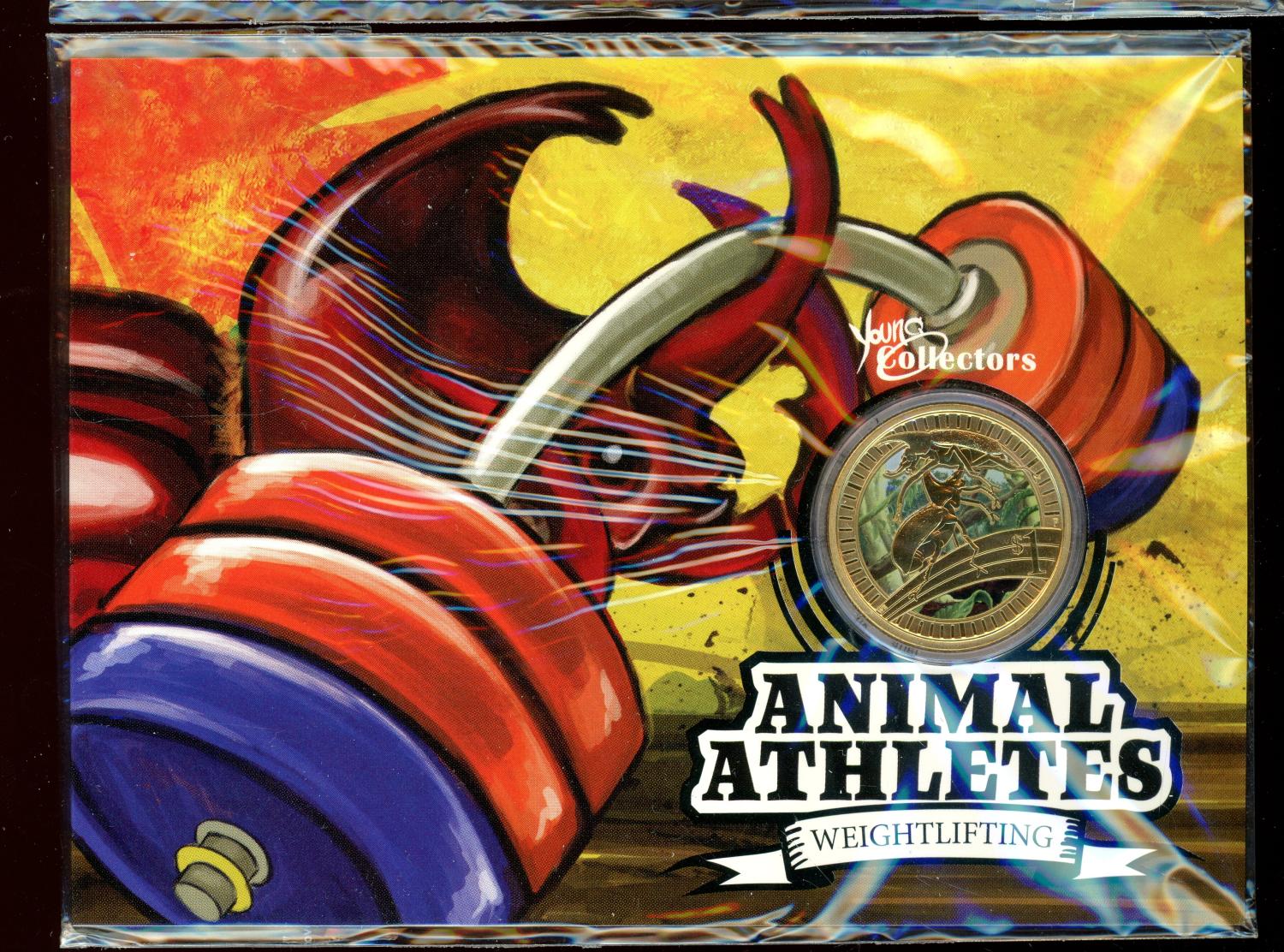 Thumbnail for 2012 Animal Athletes Coloured One Dollar Coin on Card - Rhinoceros Beetle
