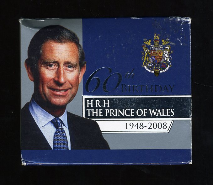 Thumbnail for 2008 HRH Prince of Wales 60th Birthday Coloured Silver 1oz Proof Coin