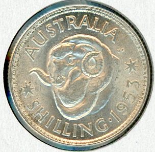 Thumbnail for 1953 Australian Shilling aUNC