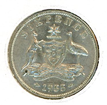 Thumbnail for 1955 Australian Sixpence EF