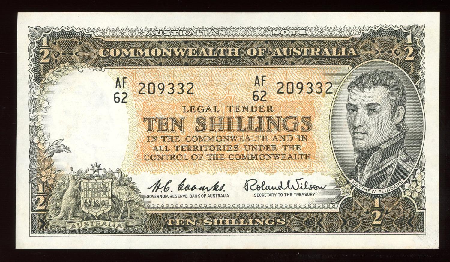 Thumbnail for 1961 Ten Shillings AF62 209332 EF