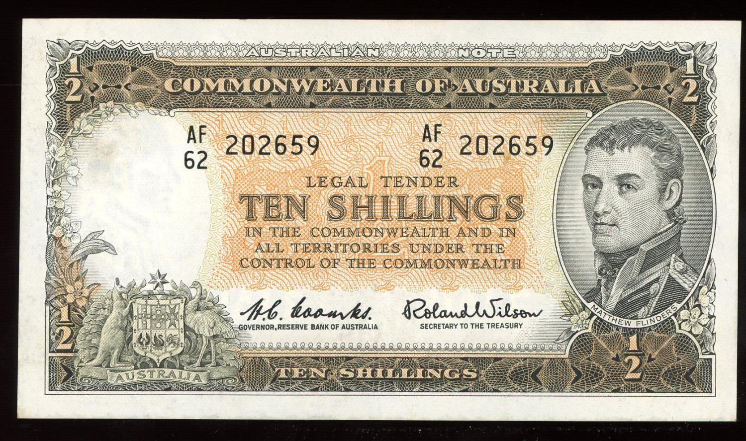 Thumbnail for 1961 Ten Shillings AF62 202659 EF