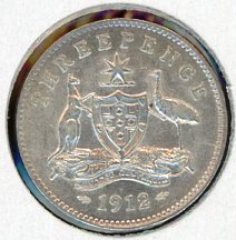 Thumbnail for 1912 Australian Threepence aUNC