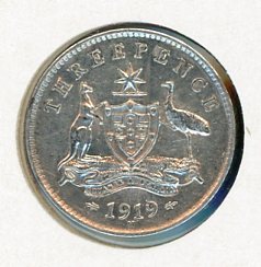 Thumbnail for 1919 George V Australian Threepence aEF
