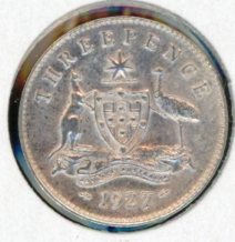 Thumbnail for 1927 Australian Threepence EF