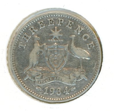 Thumbnail for 1933-34 Overdate Threepence (A) VG