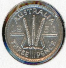 Thumbnail for 1953 Australian Threepence - aUNC