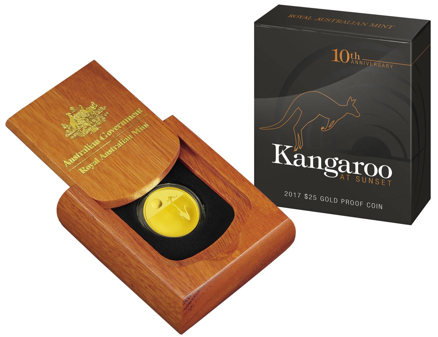 Thumbnail for 2017 $25 Gold Proof Coin - Kangaroo at Sunset