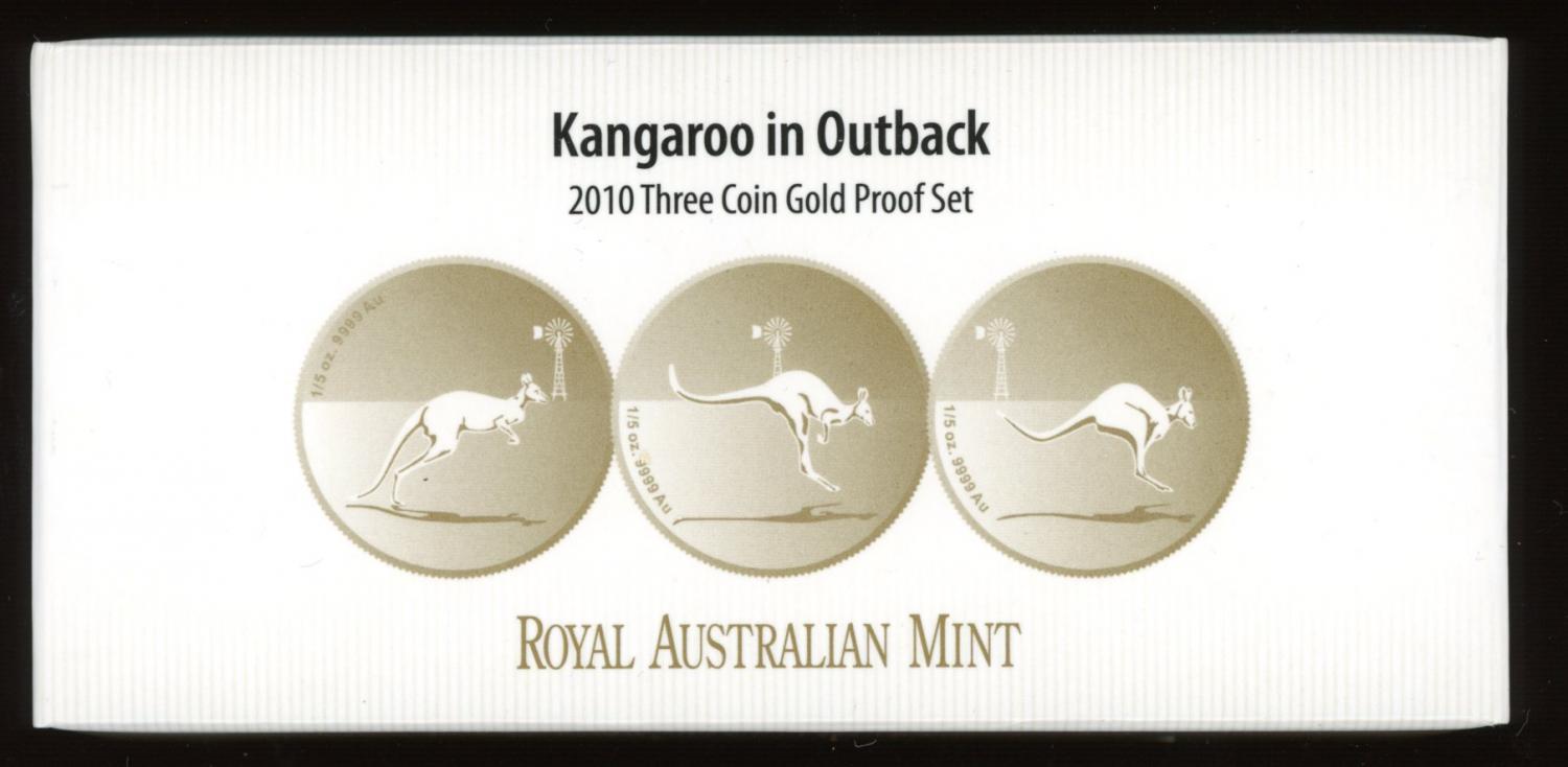 Thumbnail for 2010 Kangaroo in Outback 3 Coin Gold Proof Set