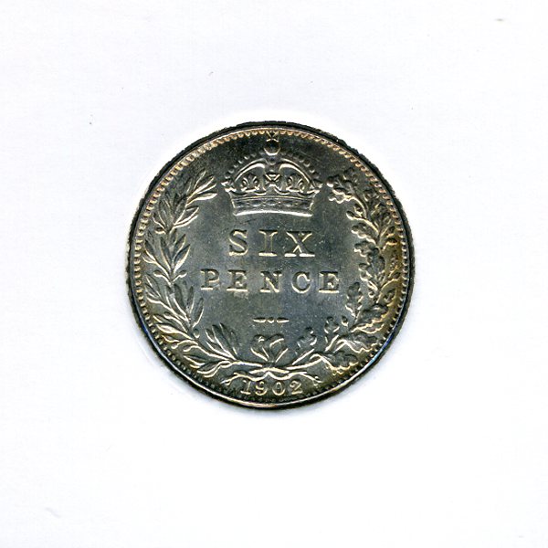 Thumbnail for 1902 Sixpence - almost Uncirculated