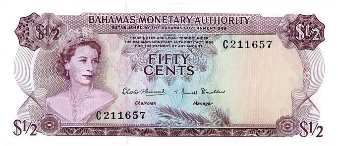 Thumbnail for 1965 Bahamas Fifty Cents aUNC C211657