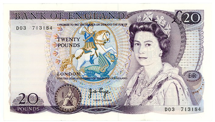 Thumbnail for 1970 Bank of England Twenty Pound Note  D03 713184 EF
