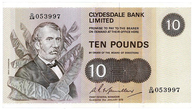 Thumbnail for 1979 Scotland Clydesdale Bank Ten Pound Note DAW 053997 gVF