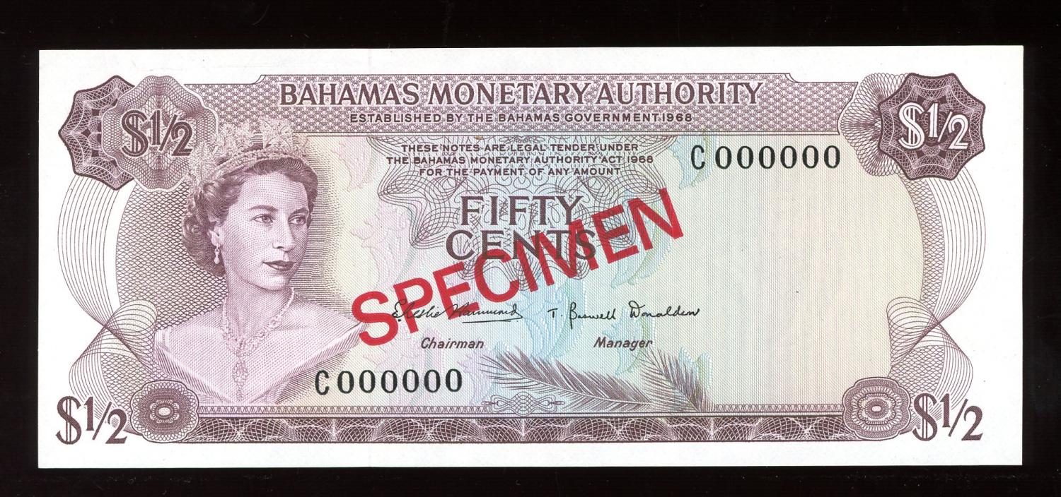 Thumbnail for 1965 Bahamas Fifty Cents Specimen UNC