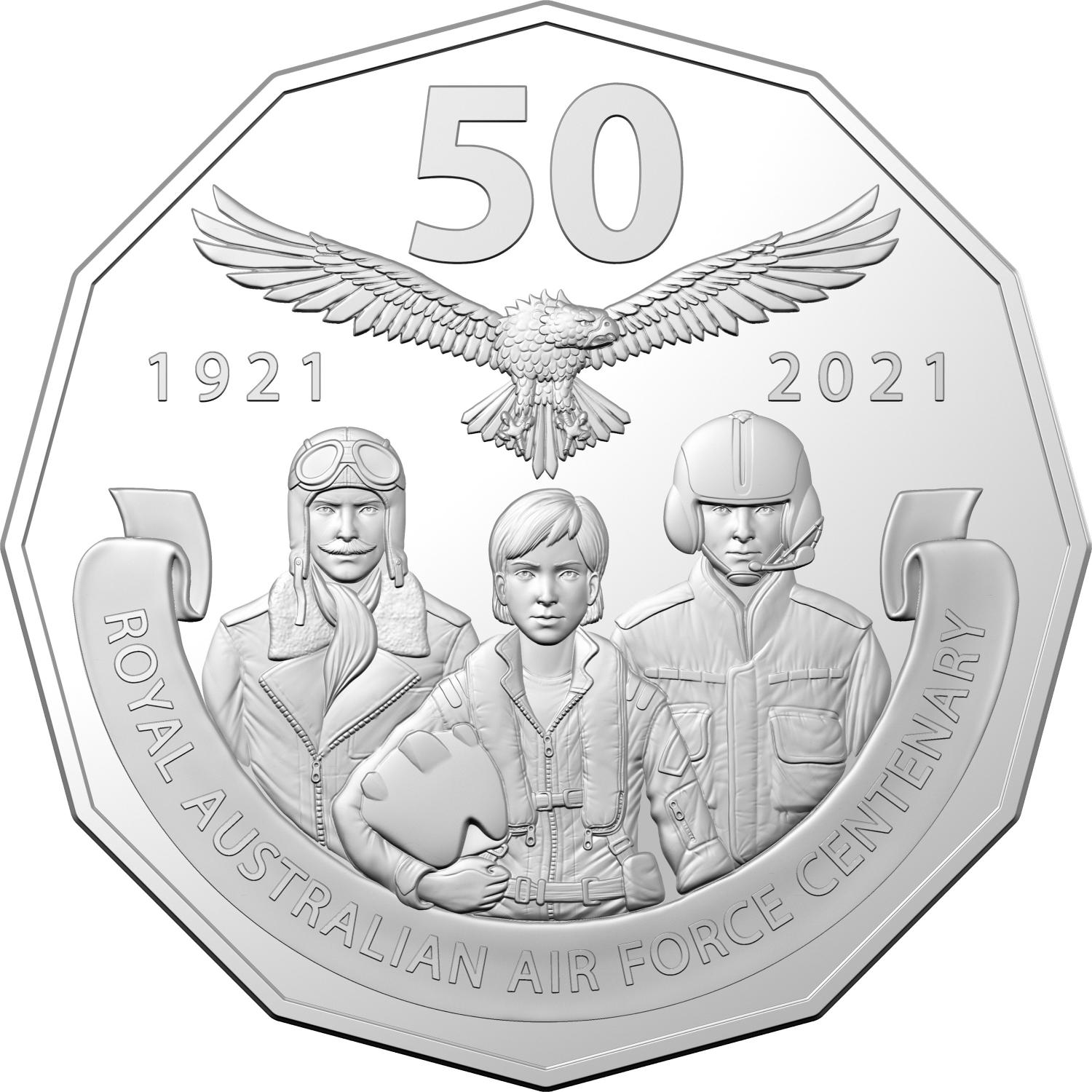 Thumbnail for 2021 Centenary of the Air Force - Air Power Fifty Cent Coin on Card
