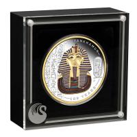 Image 2 for 2022 Tutankhamun Discovery 100 Year Anniversary 2oz Silver Proof Gilded Colored Coin