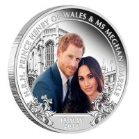 Image 2 for 2018 Royal Wedding 1oz Coloured Silver Coin - Prince Henry and Ms. Meghan Markle