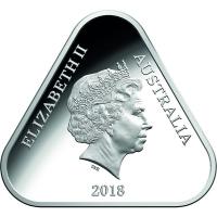 Image 3 for 2018 Land - Sea - Air $5.00 Coloured Silver Proof Triangular Coin
