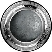 Image 3 for 2019 Five Dollar Moon Coloured Fine Silver Proof Domed Coin-The Earth & Beyond