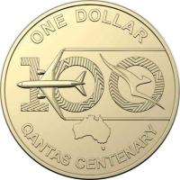 Image 3 for 2020  QANTAS Centenary - Celebrating 100 Years $1 AlBr UNC Coin