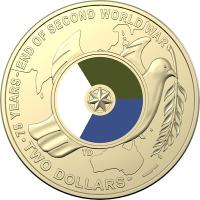 Image 1 for 2020 $2 Coin Roll Official RAM Issue with Head Tail - 75th Anniversary of End WWII