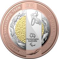Image 2 for 2020 $5  Australian Paralympic Team Bi-Metallic Silver.Copper.Selectively Gold Plated Proof Coin 