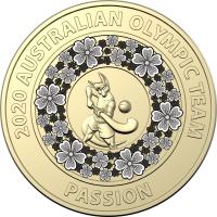Image 2 for 2020 Australian Olympic Team $2 Collection Set of 5 $2 coloured UNC Coins in Woolworths Issue Folder