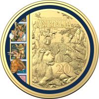 Image 2 for 2021 20¢ 35th Anniversary of Animalia CuNi Gold Plated Colour Printed UNC Coin in a Deluxe Hardcover Anniversary Edition of Animalia