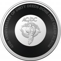 Image 2 for 2021 20c Coloured Uncirculated Coin 45th Anniversary ACDC - Dirty Deeds Done Dirt Cheap  Album Release