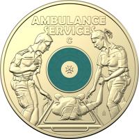 Image 2 for 2021 $2 Australian Ambulance Services AlBr  Coloured UNC 'C' Mintmark   Coin in Card