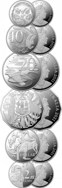 Image 2 for 2021 Fine Silver Proof Six Coin Year Set