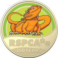 Image 2 for 2021 $1 150th Anniversary of the RSPCA  Australia - Lizard on Card (Single Coin)