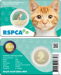 Image 1 for 2021 $1 150th Anniversary of the RSPCA Australia - Cat  Coloured Coin in Card (Single Coin)