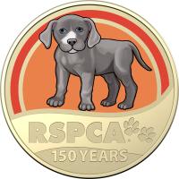 Image 2 for 2021 $1 150th Anniversary of the RSPCA  Australia - Dog Coloured Coin in Card