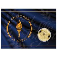 Image 1 for 2021 Lest We Forget  - ANZAC Day 25 April - Perth Mint $1 AlBr Coin on Card