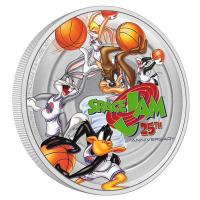 Image 2 for 2021 25th Anniversary Space Jam 1oz Coloured Silver Proof