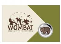 Image 2 for 2022 Australian Wombat 1oz AG  Perth Mint  Coloured Coin in Card 