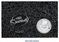 Image 1 for 2022 The Simpsons - Bart Simpson 1oz Silver Perth Mint Tuvalu $1 coin on Card